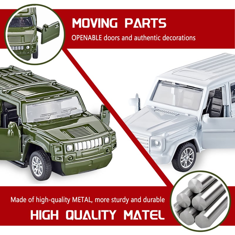 KIDAMI Die Cast Metal Toy Cars Set of 5, Openable Doors Pull Back Car Gift Pack for Kids (Private car) - Image 3